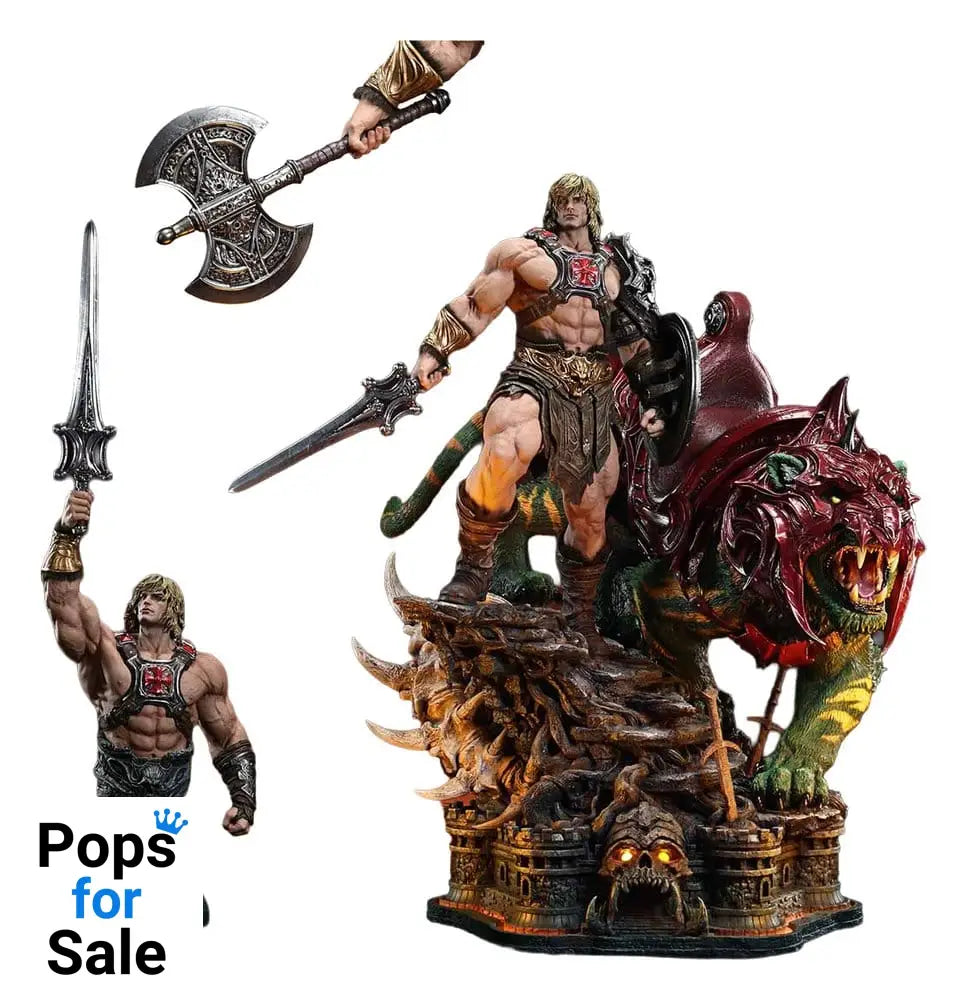 Masters of the Universe Real Elite Masterline Series Statue 1/4 He-Man & Battle Cat Ultimate Bonus Version 86 cm