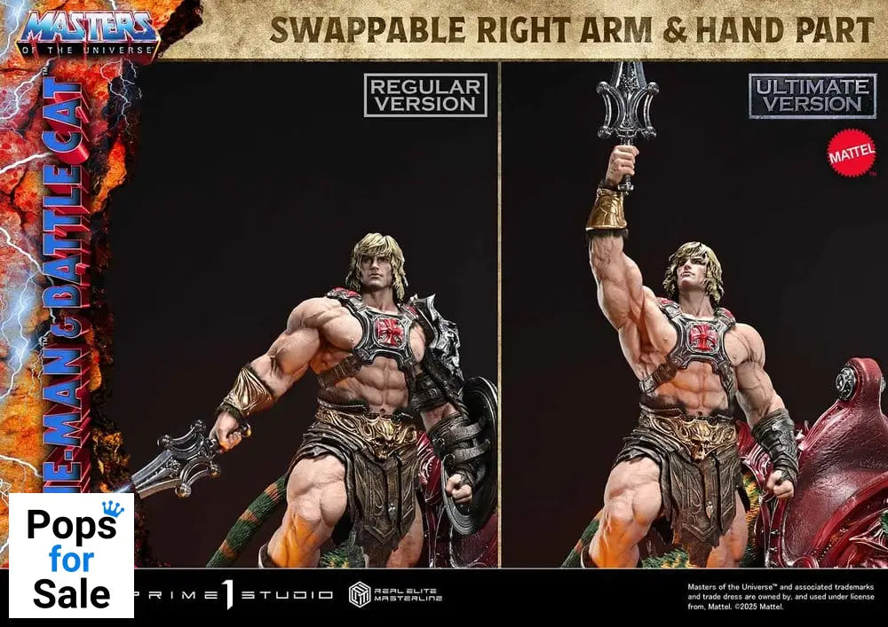 Masters of the Universe Real Elite Masterline Series Statue 1/4 He-Man & Battle Cat Ultimate Bonus Version 86 cm