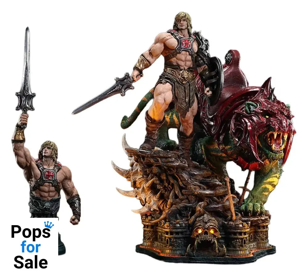 Masters of the Universe Real Elite Masterline Series Statue 1/4 He-Man & Battle Cat Ultimate Version 86 cm
