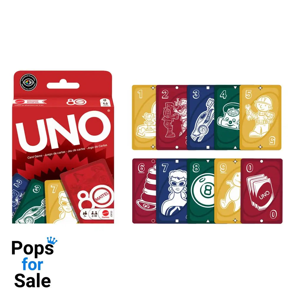 Mattel 80th Anniversary UNO Card Game Ruby Red