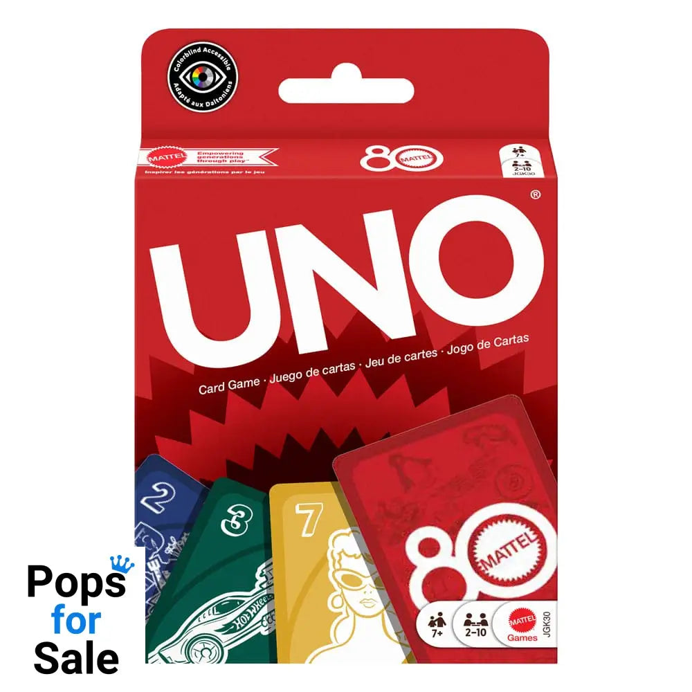Mattel 80th Anniversary UNO Card Game Ruby Red Card Games