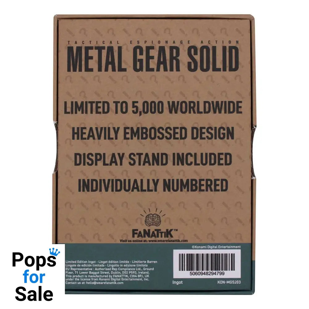 Metal Gear Solid 2 Ingot Raiden Limited Edition