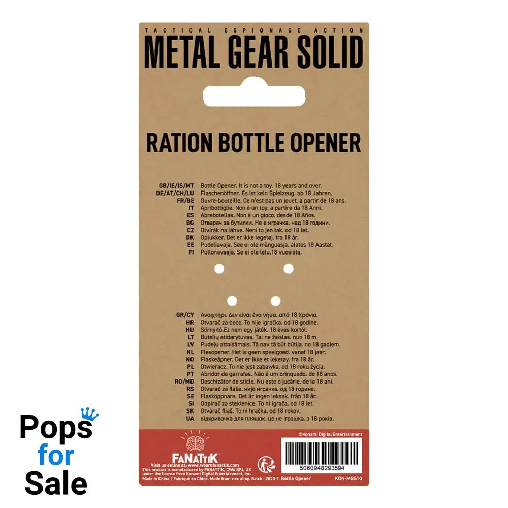 Metal Gear Solid Bottle Opener Solid Ration 8 cm