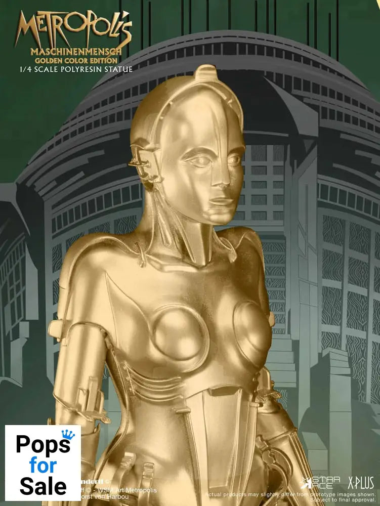 Metropolis Statue 1/4 Maschinenmensch Metallic Gold 40 cm