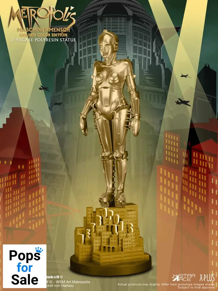 Metropolis Statue 1/4 Maschinenmensch Metallic Gold 40 cm