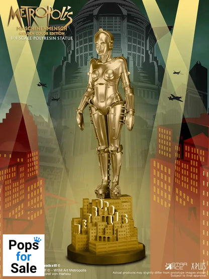 Metropolis Statue 1/4 Maschinenmensch Metallic Gold 40 cm