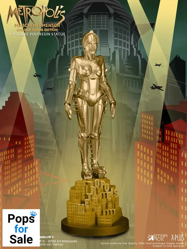 Metropolis Statue 1/4 Maschinenmensch Metallic Gold 40 cm