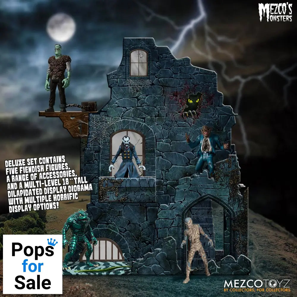 Mezco's Monsters 5 Points Action Figures Tower of Fear Deluxe Set 9 cm