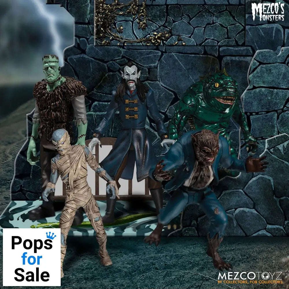 Mezco's Monsters 5 Points Action Figures Tower of Fear Deluxe Set 9 cm