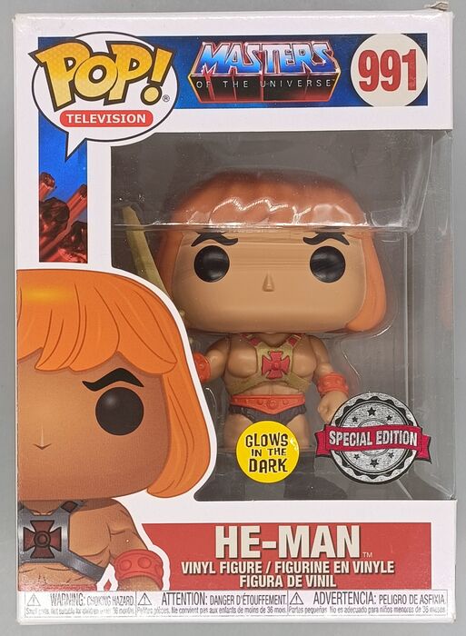 991 He-Man (Raising Sword) - Glow - Masters of the Universe - Box Damaged Funko POP