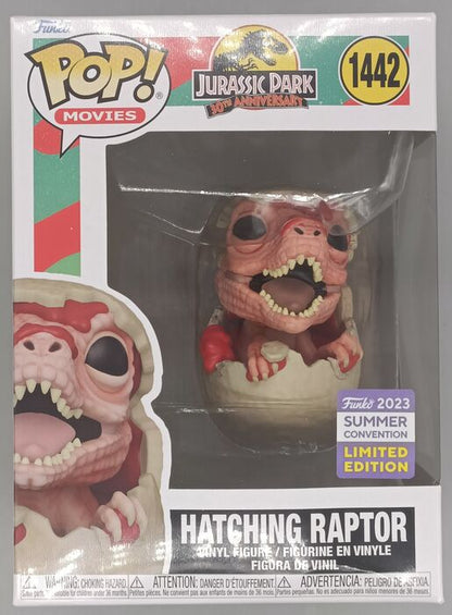 #1442 Hatching Raptor - Jurassic Park - 2023 Con Box Damaged Funko POP