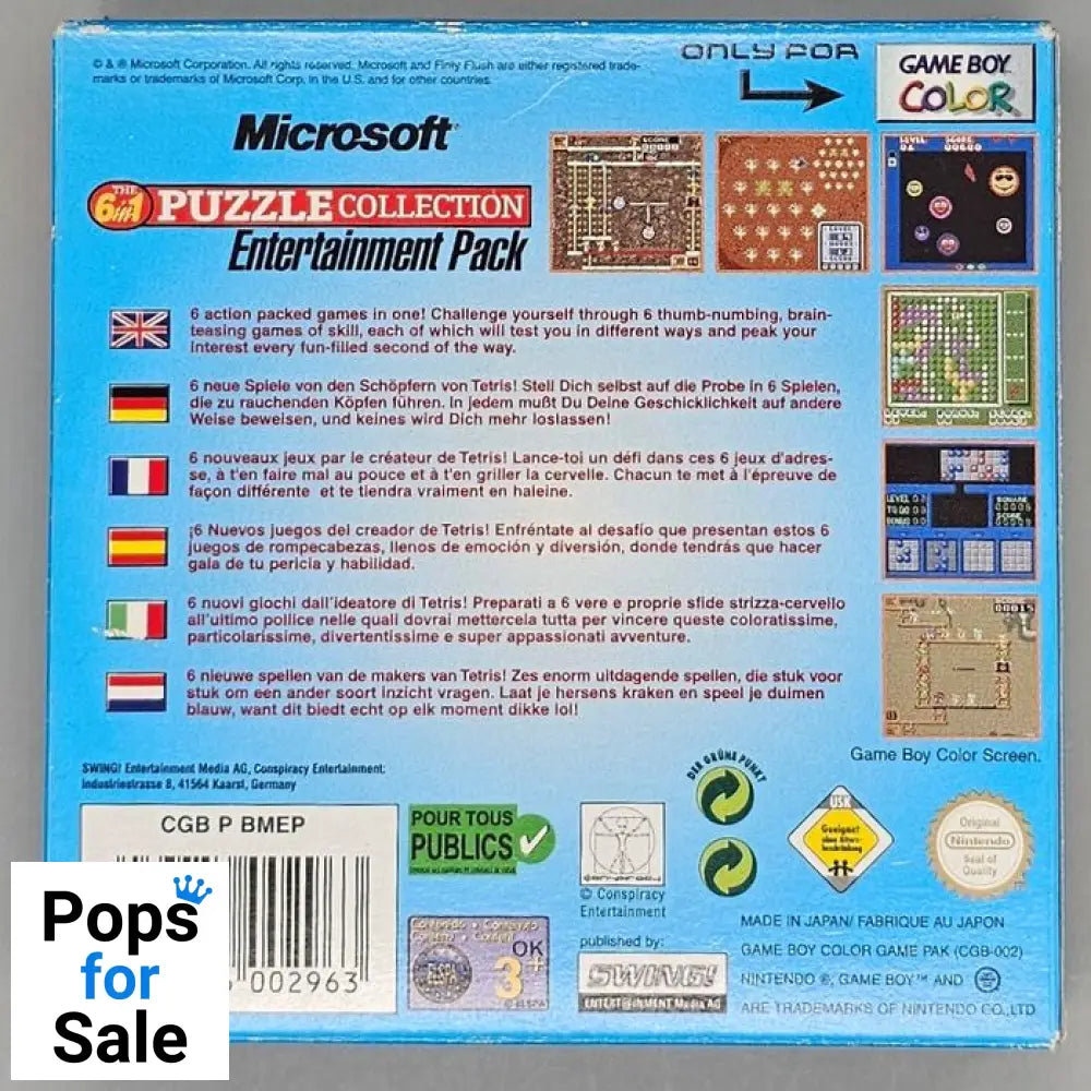 Microsoft Puzzle Collection for Nintendo Gameboy Color