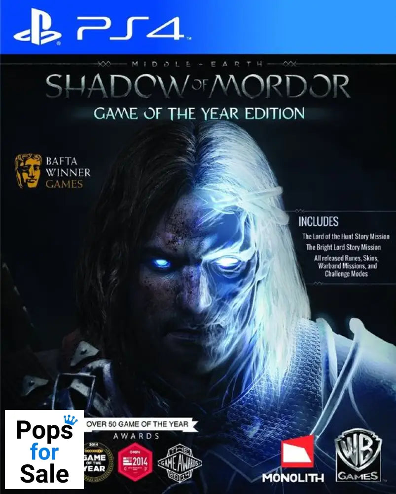 Middle-Earth: Shadow of Mordor For Playstation 4 (PS4) - [Just Disc]