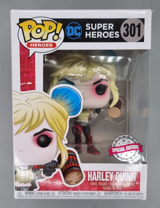 #301 Harley Quinn (w/ Mallet) - DC Super Heroes Funko POP