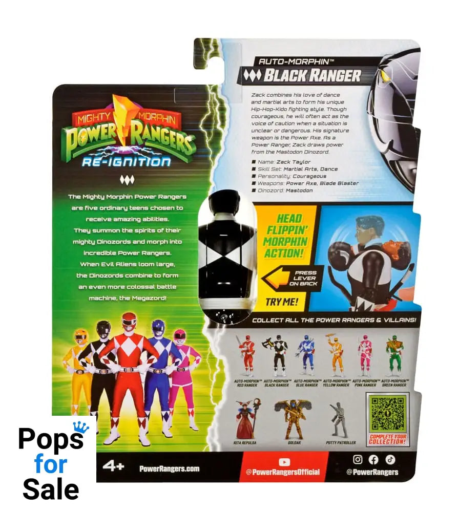 Mighty Morphin Power Rangers Action Figure Auto-Morphin Black Ranger 12 cm