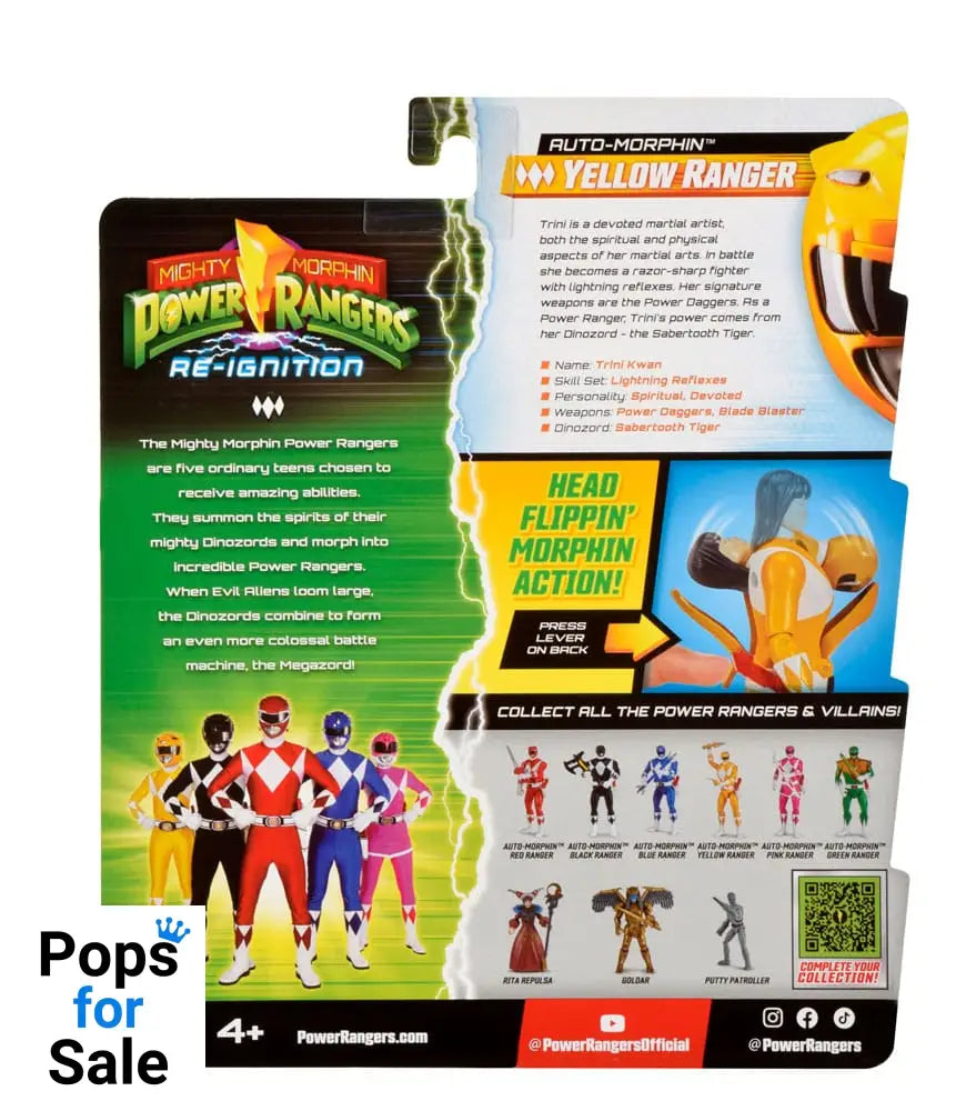 Mighty Morphin Power Rangers Action Figure Auto-Morphin Yellow Ranger 12 cm Action figures