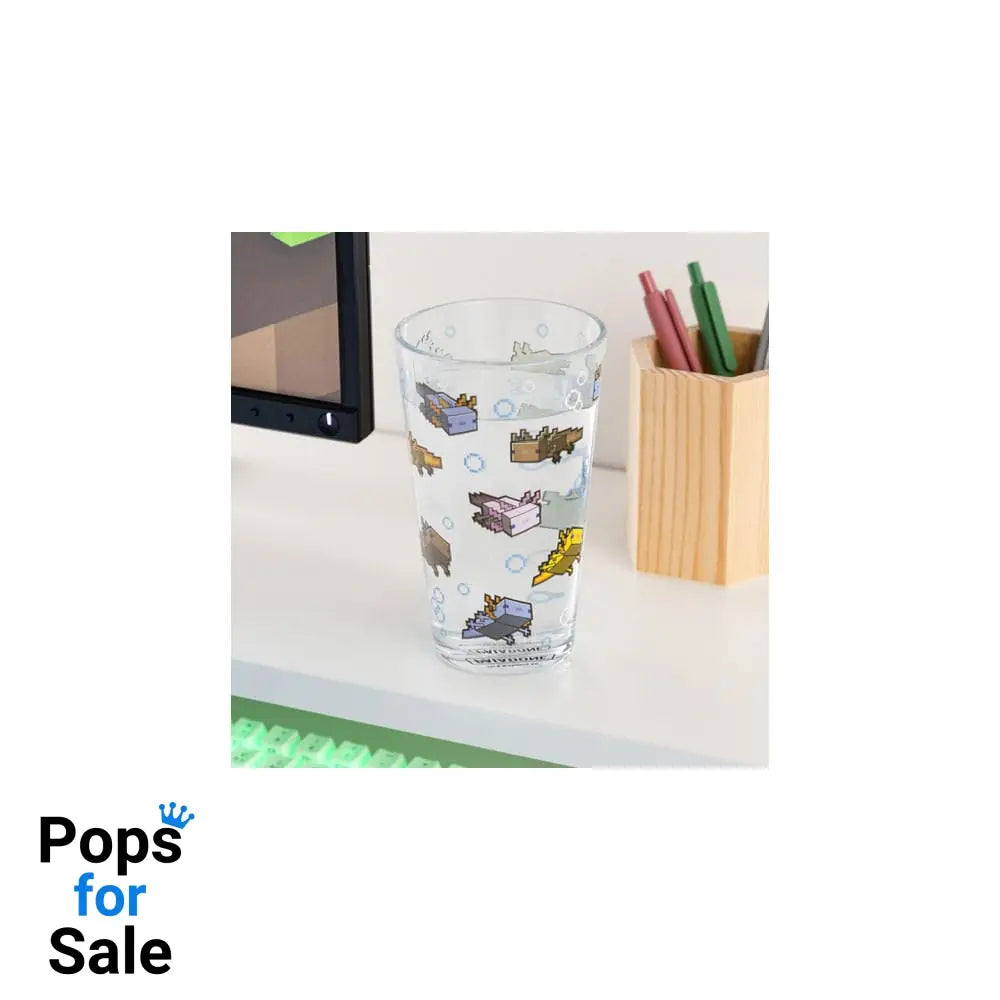 Minecraft Pint Glass Axolotl