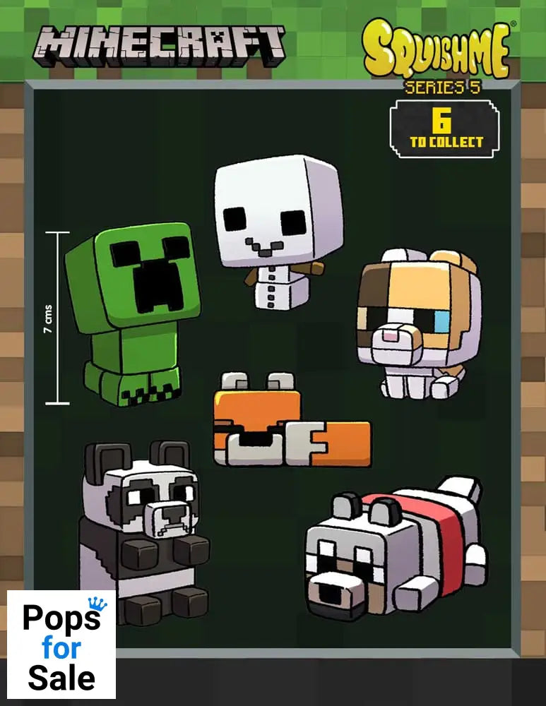 Minecraft Squishme Anti-Stress Figures 7 cm Series 5 Display (16) Plushes