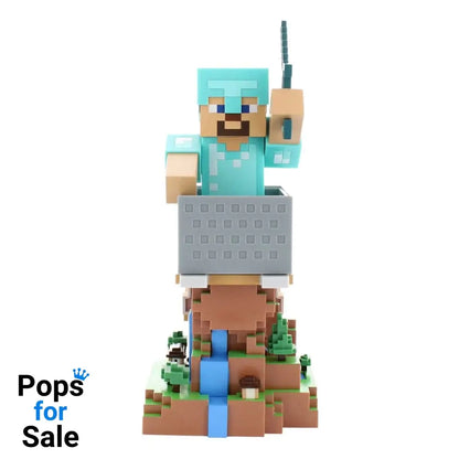 Minecraft Steve in Diamond Armour Cable Guys Controller Holder and Phone Stand 22cm