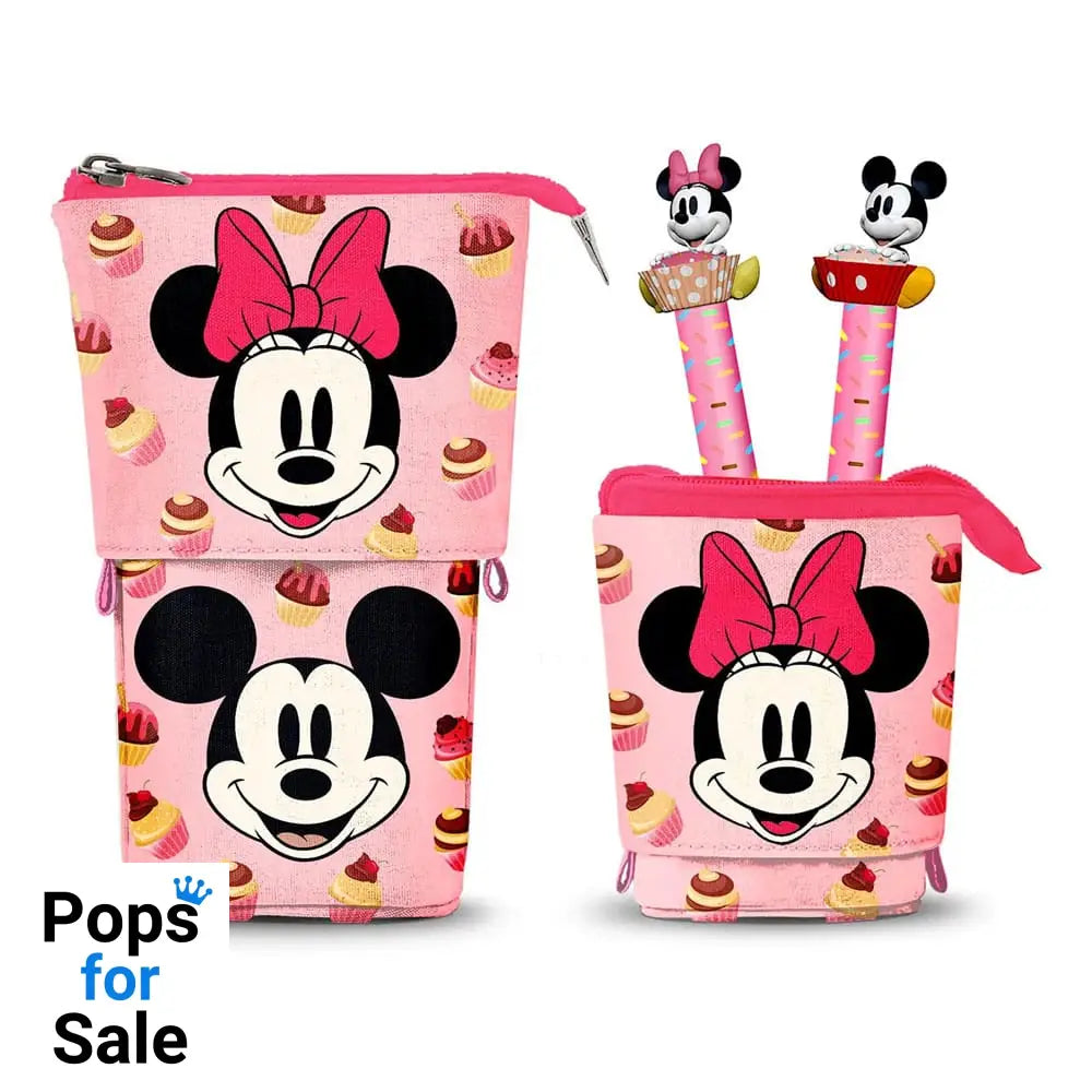 Minnie Pop Up Pencil Case with 2 Erasable Gel Pens Stationery