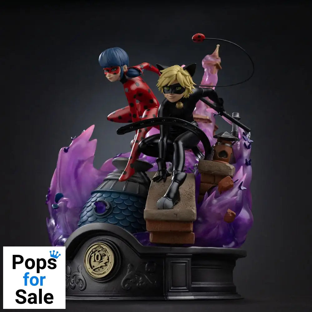 Miraculous Deluxe Art Scale Statue 1/10 Lady Bug and Cat Noir Signed Edition 23 cm