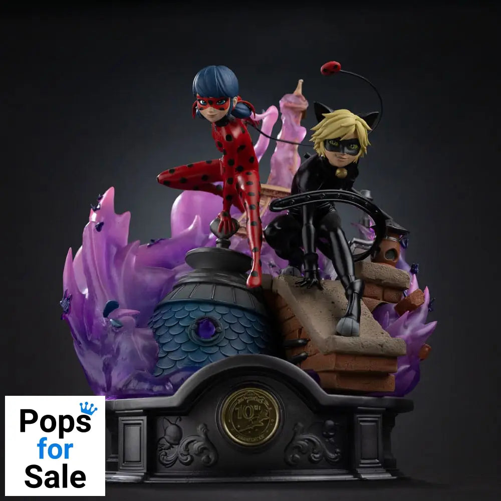 Miraculous Deluxe Art Scale Statue 1/10 Lady Bug and Cat Noir Signed Edition 23 cm