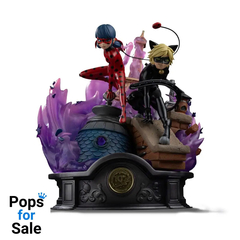 Miraculous Deluxe Art Scale Statue 1/10 Lady Bug and Cat Noir Signed Edition 23 cm