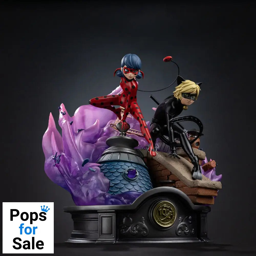 Miraculous Deluxe Art Scale Statue 1/10 Lady Bug and Cat Noir Signed Edition 23 cm