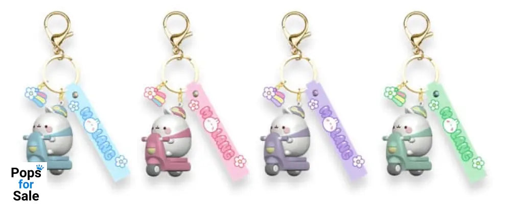 Molang Scooter Series Keychain with Hand Strap Display (12)
