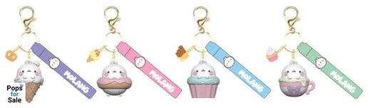 Molang Snack Time Series Keychain with Hand Strap Display (12) Keyrings
