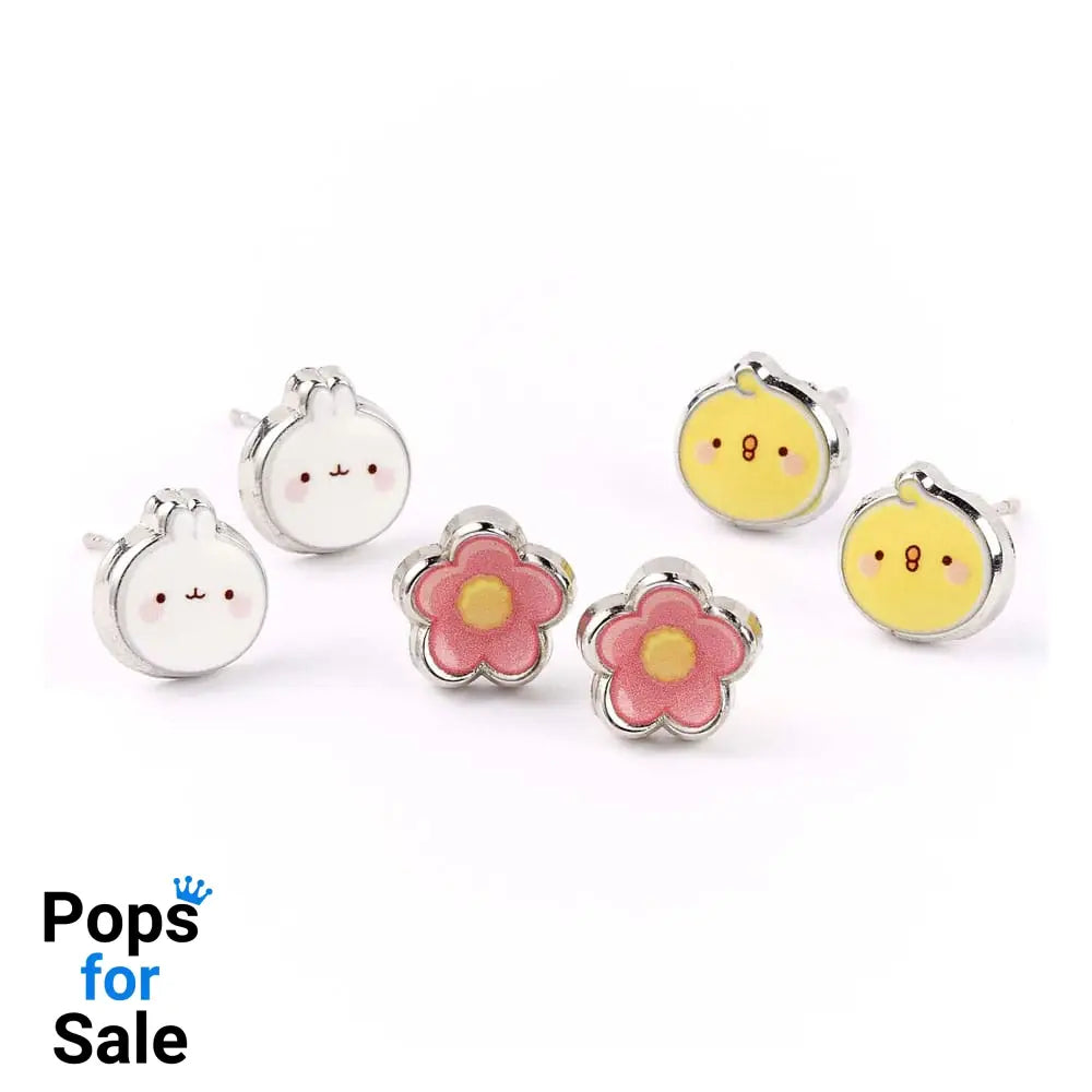 Molang Stud Earrings 3-pack Molang and Piu Piu
