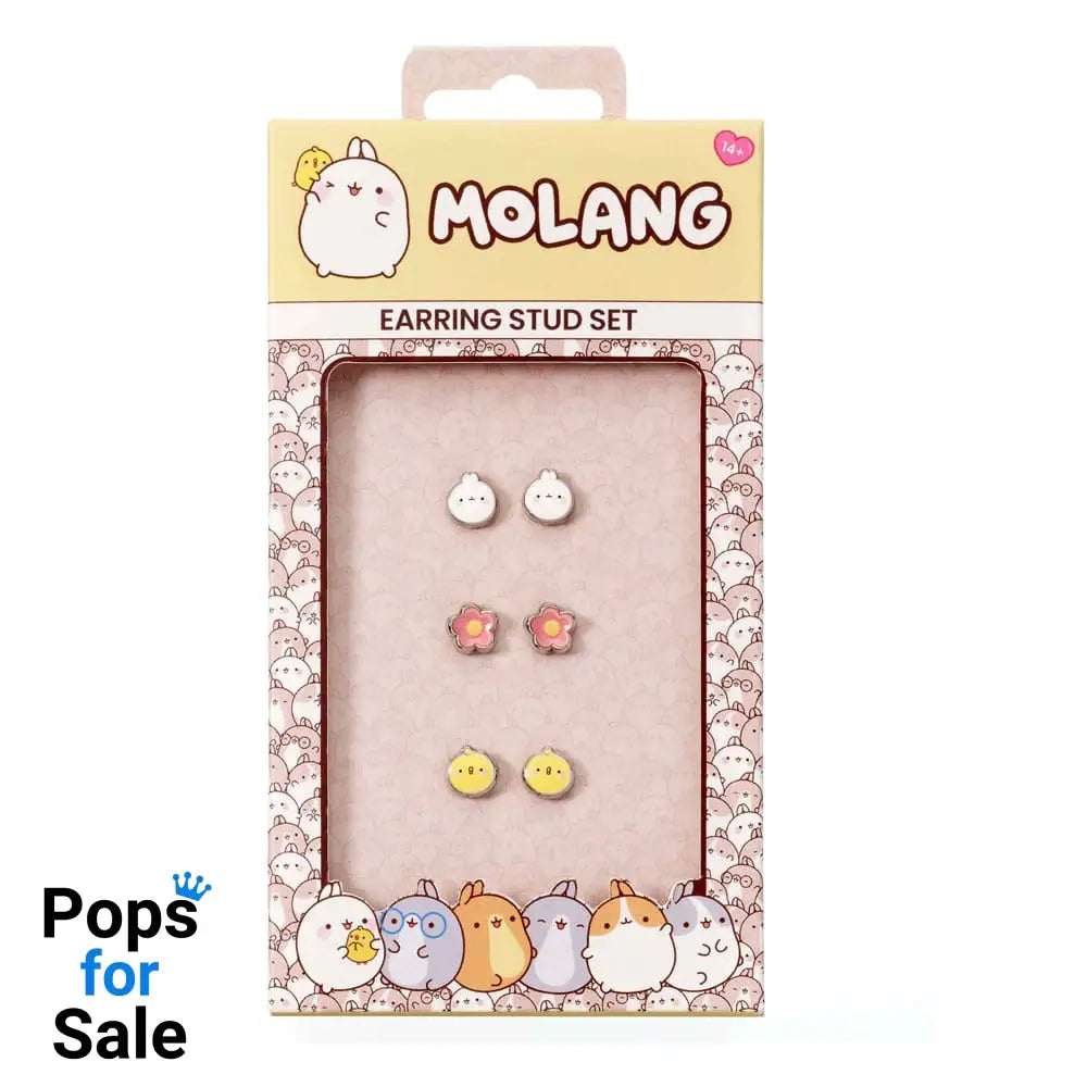 Molang Stud Earrings 3-pack Molang and Piu Piu