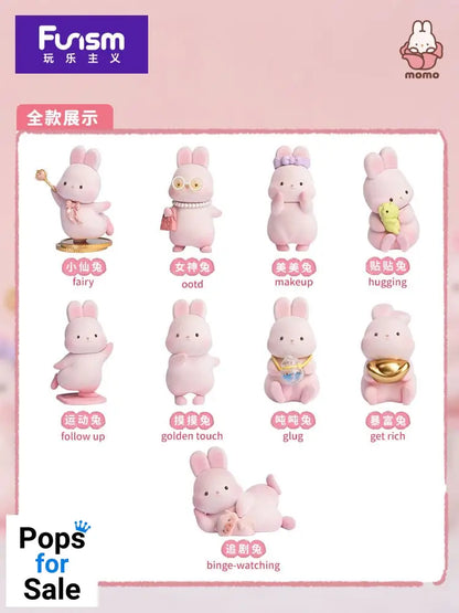 Momo Bunny Daily Series Mini Figures 9 cm Display (9)