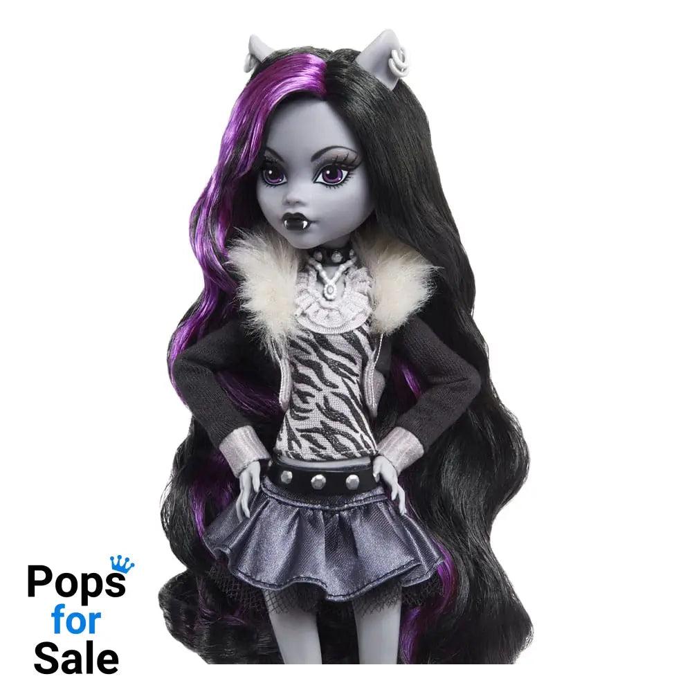 Monster High Reel Drama Doll Clawdeen Wolf in Black And White Dolls