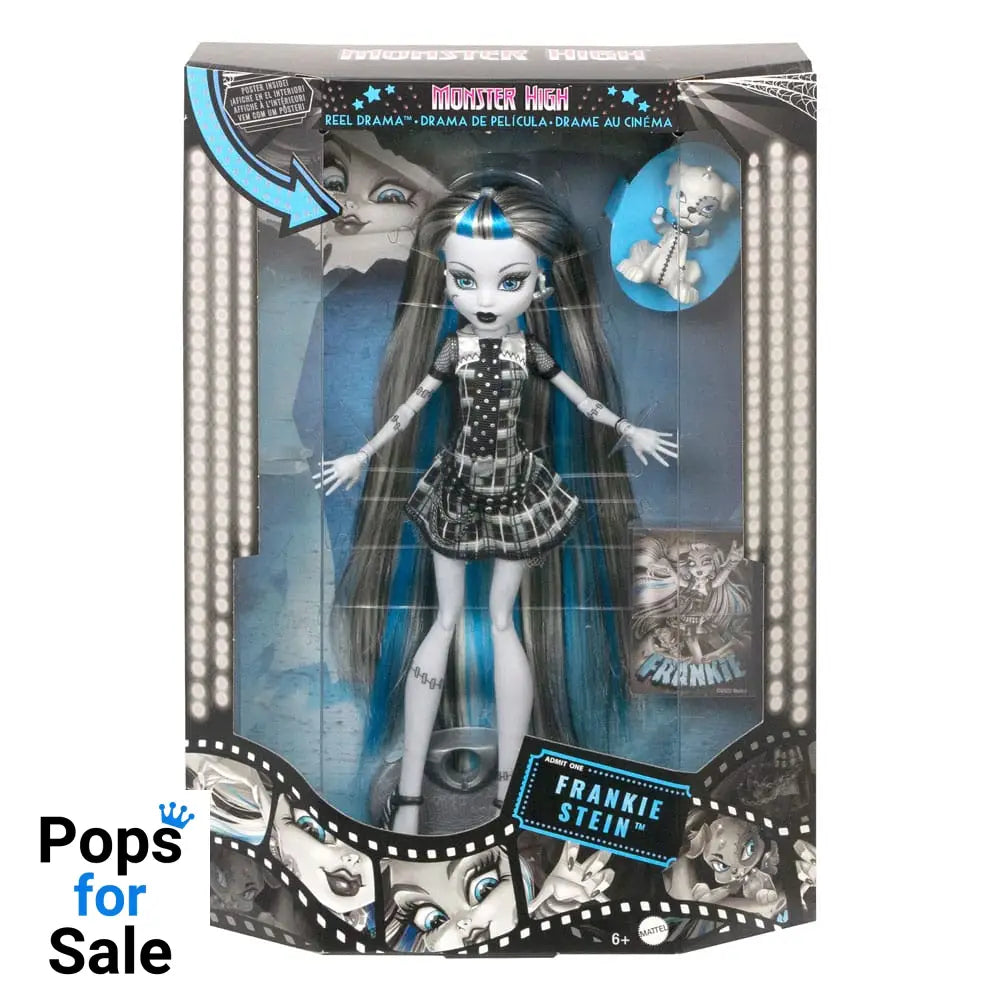 Monster High Reel Drama Doll Frankie Stein in Black And White