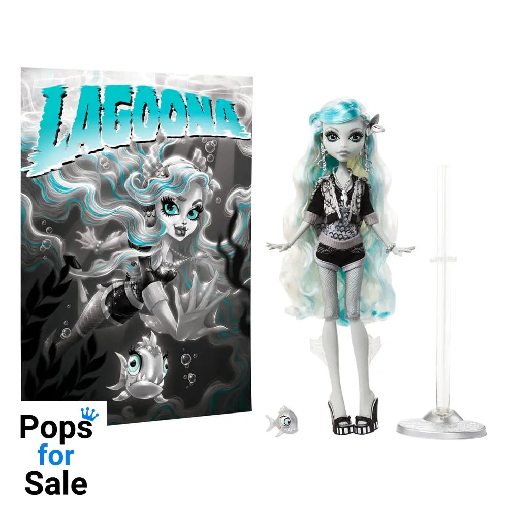 Monster High Reel Drama Doll Lagoona Blue in Black And White
