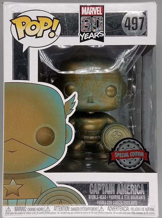 #497 Captain America (Patina) - Marvel 80 Years - Box Damaged Funko POP