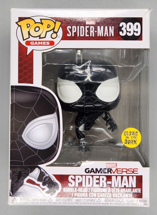 #399 Spider-Man (Negative) - Glow - Marvel Game - Box Damaged Funko POP