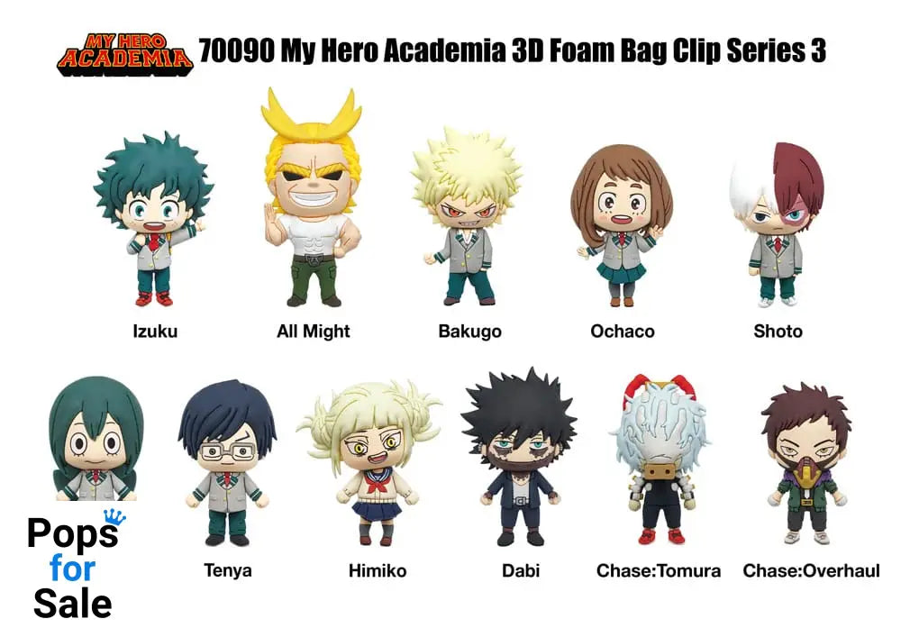 My Hero Academia 3D PVC Bag Clips Series 3 Display (24)