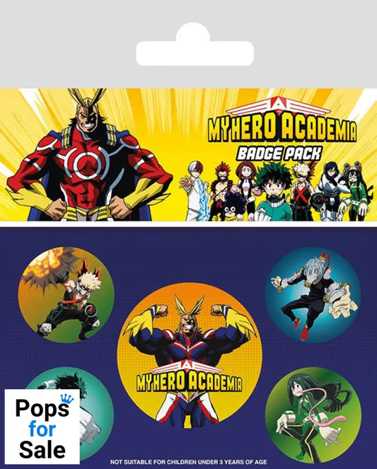 My Hero Academia Pin-Back Buttons 5-Pack Characters