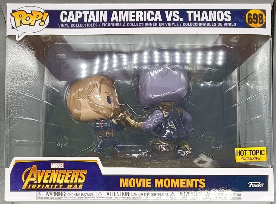 698 Captain America vs. Thanos Movie Moment Marvel Avengers Infinity War Funko POP - Box Damaged