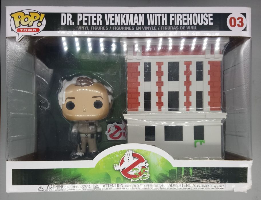 #03 Dr. Peter Venkman with Firehouse Ghostbusters Box Damaged Funko POP