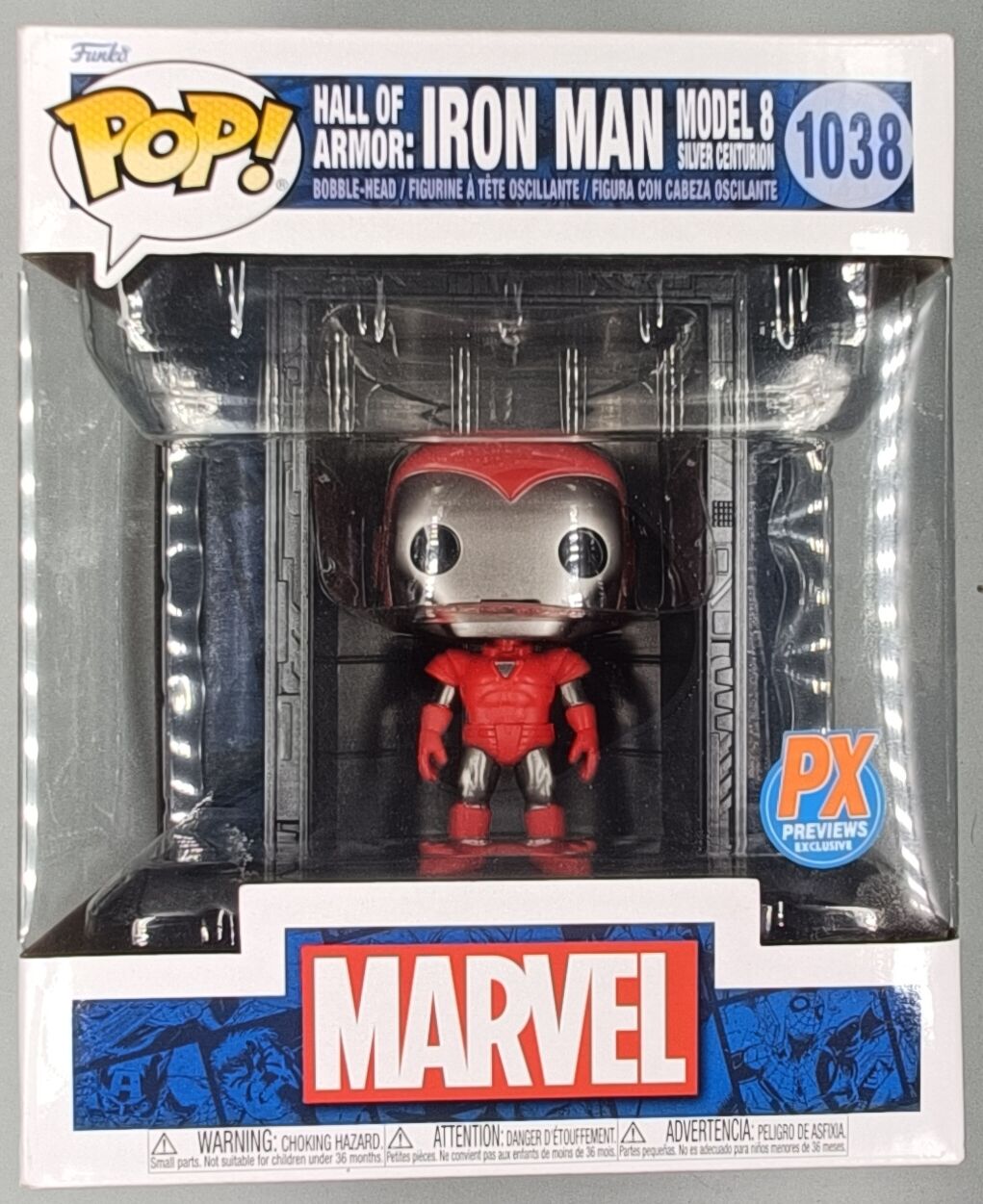 1038 Hall of Armor Iron Man Model 8 Silver Centurion Deluxe - Marvel - Box Damaged Funko POP