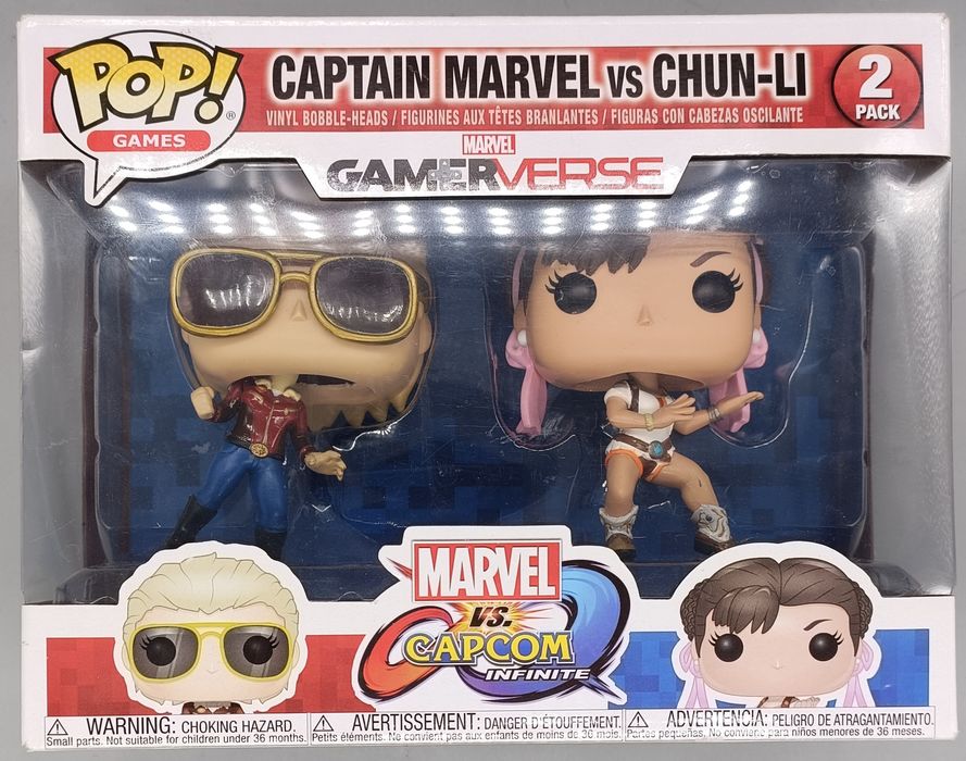 Captain Marvel vs Chun-Li Capcom (Blue Pants) - Damaged Box Funko POP
