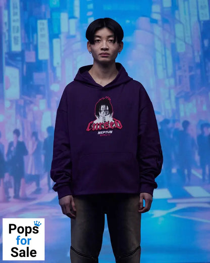 Naruto Shippuden Hooded Sweater Graphic Purple Size S