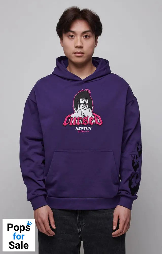Naruto Shippuden Hooded Sweater Graphic Purple Size S