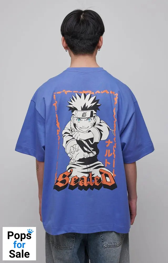 Naruto Shippuden T-Shirt Graphic Blue Size XL