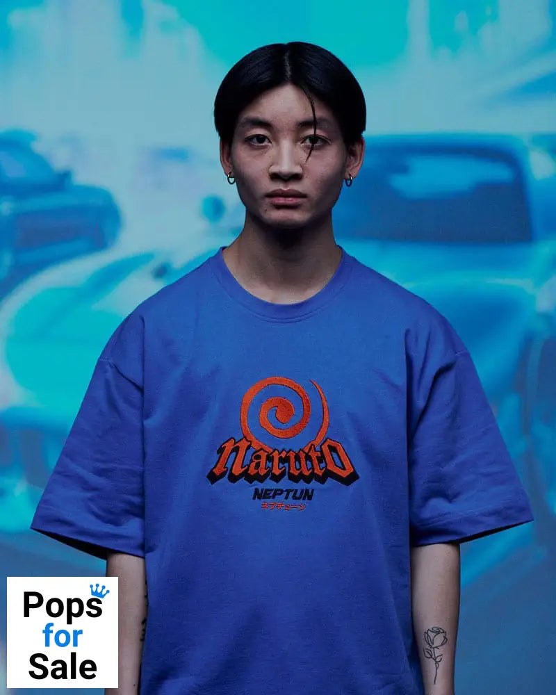 Naruto Shippuden T-Shirt Graphic Blue Size XL