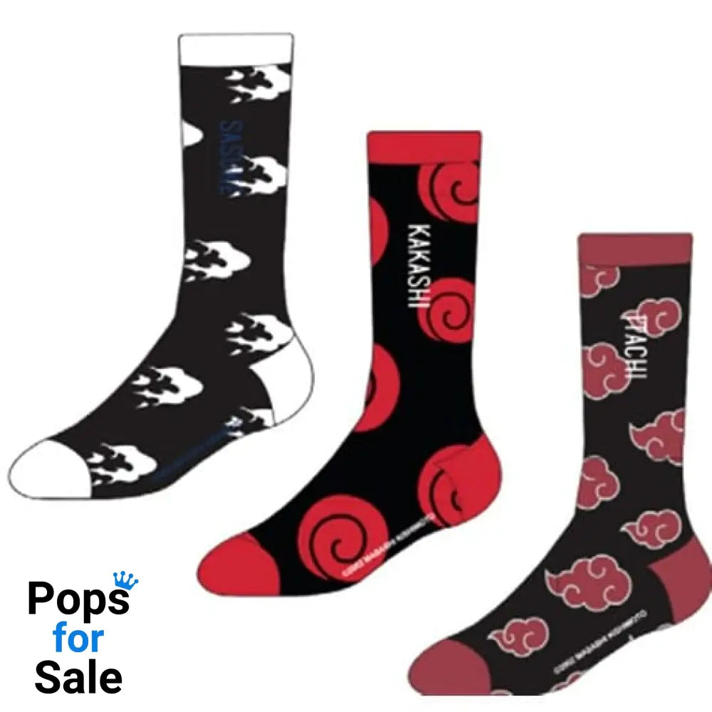 Naruto Socks Sasuke, Kakashi, Itachi 3-Pack 39-42