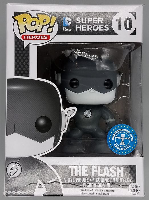 #10 The Flash - B&W - DC Super Heroes - Box Damaged Funko POP